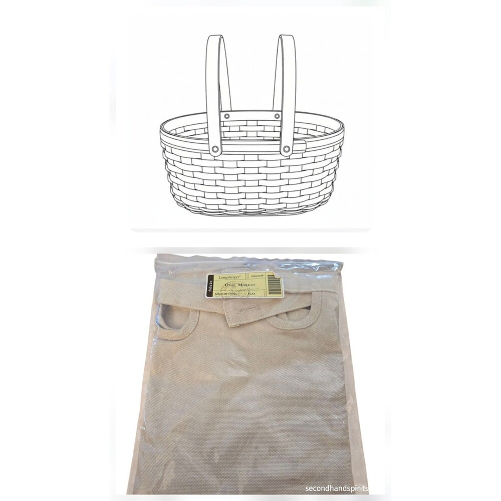 Longaberger Flax/Cream OVAL Market Basket Liner #23622239 - NEW